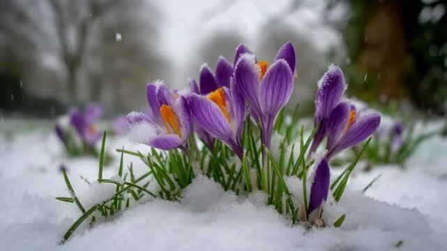 spring crocus flowers