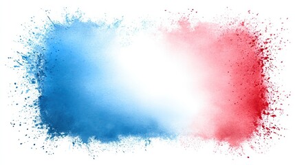 Obraz premium Red white blue paint splash vibrant red white and blue paint splashed against a clean white background creating a dynamic visual