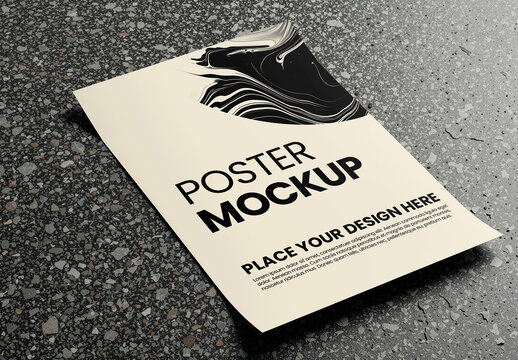 Paper On Textured Ground Mockup