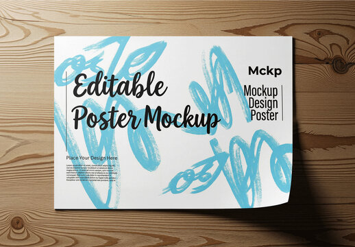 Paper On Wood Mockup