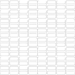 A grid of white rounded rectangles with gray outlines on a clean white background viewed from directly above