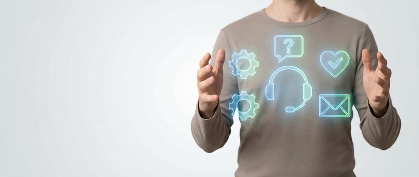 Technical support service for business clients innovative tech center digital environment client-centric concept