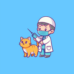 Veterinarian Giving Cat a Vaccination