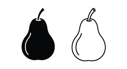 Two pears displayed one solid and one outline a striking silhouette © MD