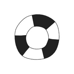 シンプルな手描きの浮き輪