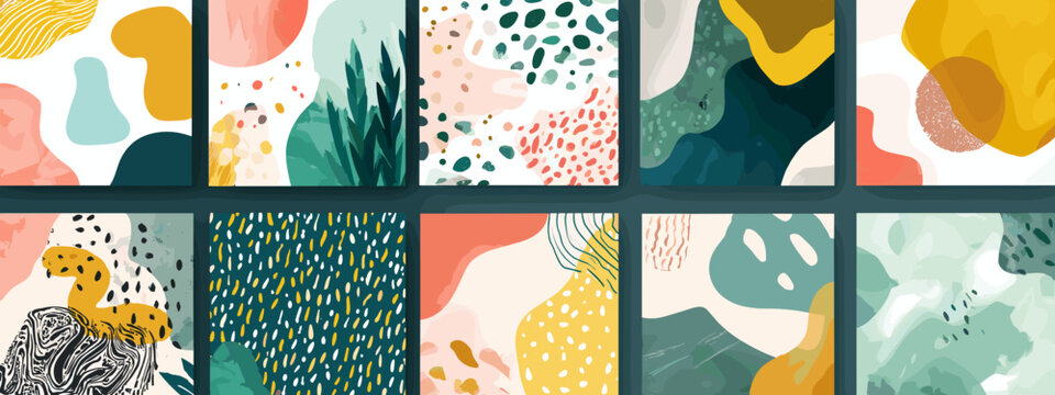 set of colorful abstract backgrounds