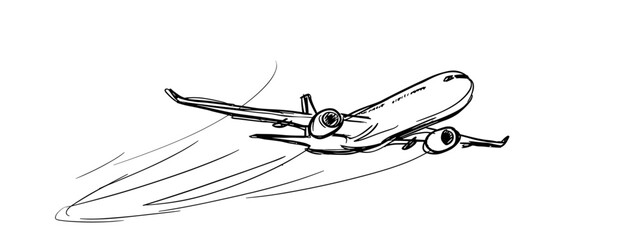 vector illustration of an airplane flying