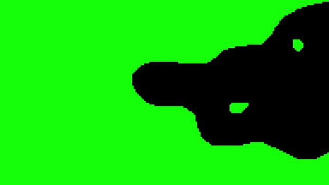Abstract Pixel Art Neon Green and Black Fluid Geometrical Shapes Motion in Transitions. Flow background. Manga Wavy Mosaic Animation. Manga Wavy Cover Animation. Pixelated background style swirl anima