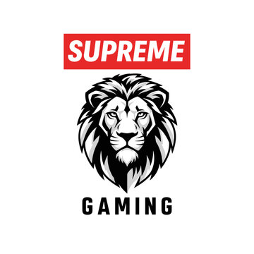 Stylized lion head logo with red Supreme banner and Gaming text