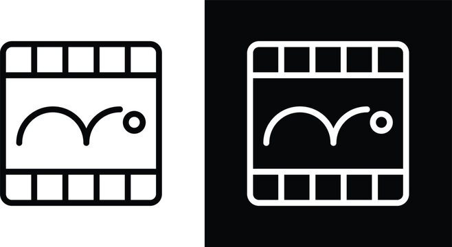 Animation icon pack in black and white colors