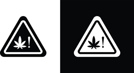 Obraz premium Cannabis packaging warning sign pack in black and white colors