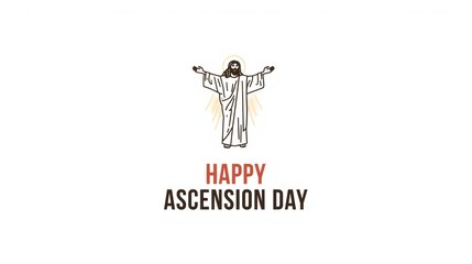 Obraz premium Celebration graphic for ascension day with a stylized human figure raised above the ground