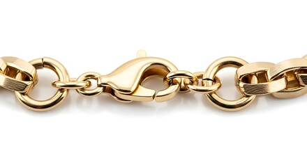 Obraz premium Close-up of Heavy Gold Chain with Secure Lobster Clasp