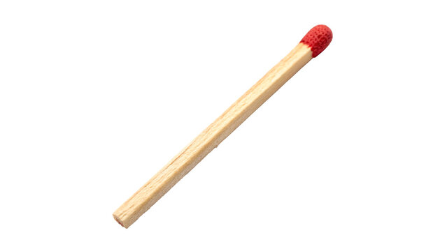 Matchstick lies isolated on transparent background