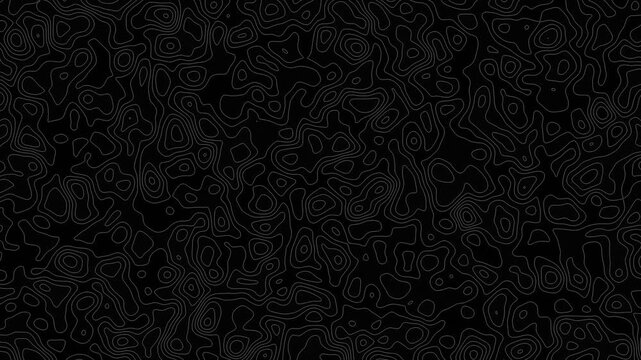 Map patterns on a black background show lines and shapes that create an abstract design on various surfaces