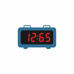 Digital Alarm Clock With Red Illuminated Numbers Displaying Incorrect Time On White Background