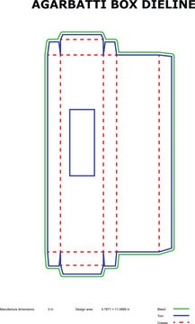 A technical diagram of an aggravate box dyeline with colored lines and measurements