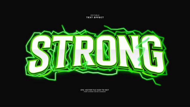 Strong text effect, editable energy text style
