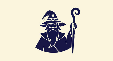 Wise wizard holding a magic staff © Hype