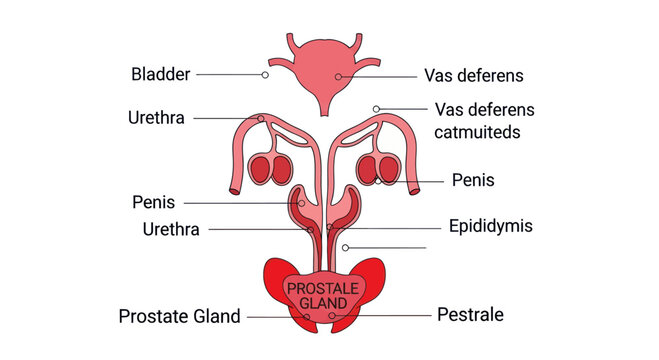 Detailed Diagram of the Male Reproductive and Urinary Systems.