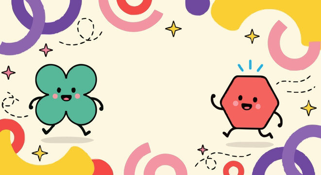 Children's Storytelling Template - Coloring Border with Drawing Area. A versatile vector template for kids' creativity. A decorative coloring border with cheerful elements surrounds a central space.
