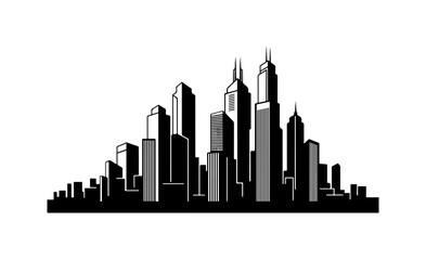 Obraz premium Modern Minimalist Skyline Vector Illustration
