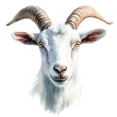 Obraz premium watercolor graphic of Goat illustration, isolated on a white background.