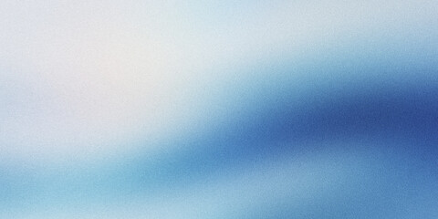 Light blue blurred abstract gradient background with soft white and deep azure wave cinematic grainy noise texture backdrop for modern clean design. © aditnak