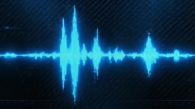 Audio Waveform Visualization, Digital Sound Analysis, Studio Environment, Technology Graphic, Close-up View, Sound Frequency Concept