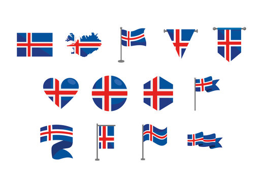 Iceland Flag Icon Set
