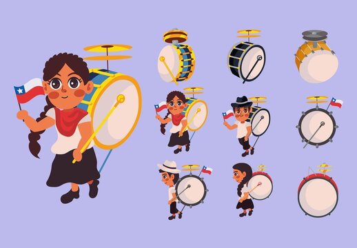 Chile Charango Illustration Set