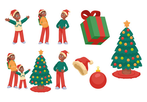 Christmas Family Illustration Design Set