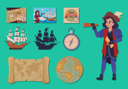 Columbus Day Design set