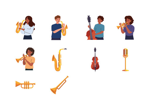 Jazz Instruments Illustration Set