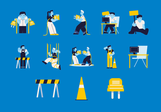 Workplace Safety Illustration Design Set