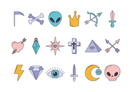 Esoteric Gothic Symbol Icons Set