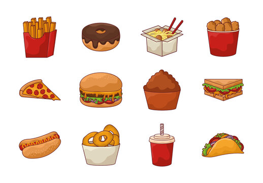 Fast Food Illustration Set