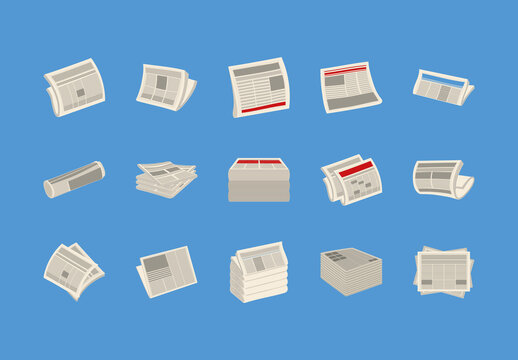 Newspapers Illustration Set