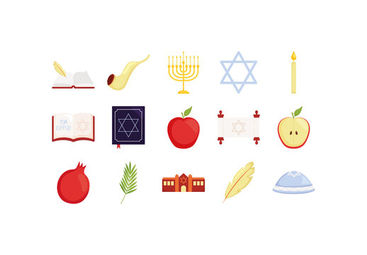 Jewish Holiday Symbols Set