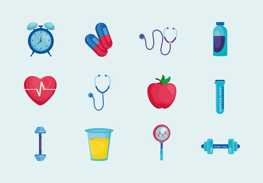 Medical Health Illustration Set