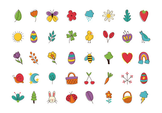 Spring Hand Draw Design Set