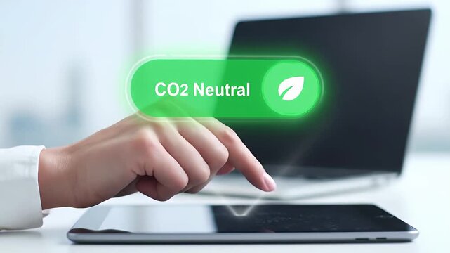 Climate neutral long term strategy. Balance co2 limit global warming. Net zero action, green concept
