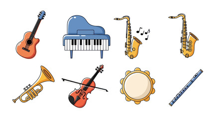 Cartoon musical instruments collection © Indahyulia