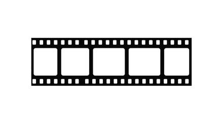 Fototapeta premium Black and white film strip illustration with five frames visible