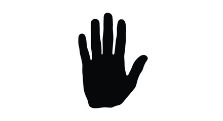 Fototapeta premium Silhouette of a human hand with fingers extended isolated on white