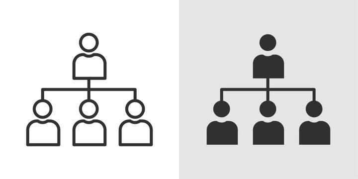 Company Structure Icon representing organizational hierarchy, reporting lines, management levels, and corporate framework within a business.