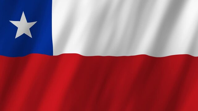 Chile Flag Waving on Wind, Realistic 4K Background Animation