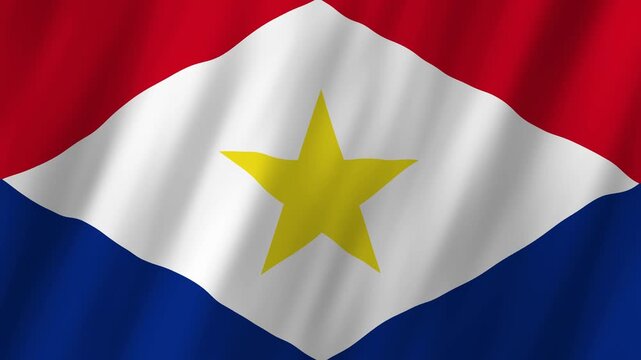 Saba Island Flag Waving, Realistic 4K Background Animation