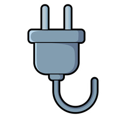 Obraz premium Electrical plug with cord connection illustration