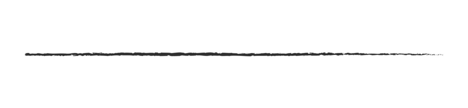 Thin Black Grunge Brush Stroke Long Horizontal Line PNG Isolated